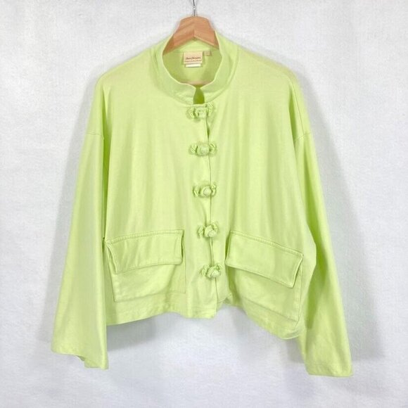 Norm Thompson Lime Green Lightweight Boxy Oversized Lightweight Jacket Large - Picture 1 of 5